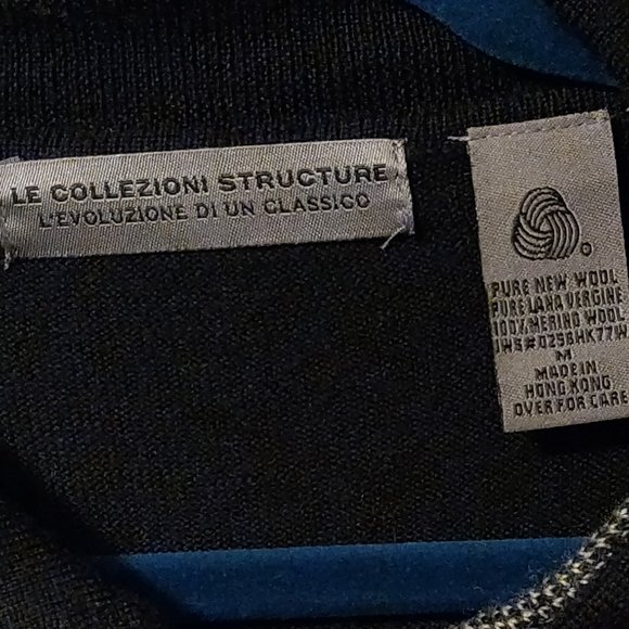 Le Collezioni Structure 100% Pure New Wool 1/4 Zip Sweater Men's MEDIUM - Picture 6 of 6